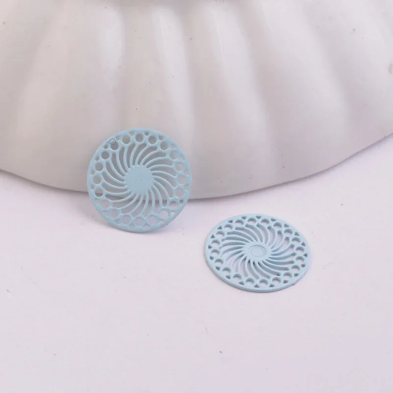 100 Stück AC1339 14mm Runder Verbinder Silberbeschichtet Kaleidoskop-Charm Halskette Ohrring Kleiner Runder Anhänger – Detail 7
