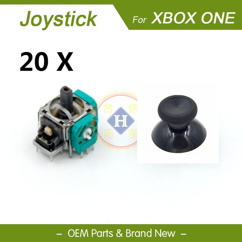 

HOTHINK 20set 3D Joystick Analog Sensor Module Replacement with Thumbstick stick cap cover For Xbox One controller repair part