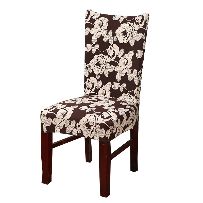 

Stretch Chair Cover Spandex Floral Printing Elastic Slipcovers Restaurant Seat Cover for Wedding Hotel Banquet