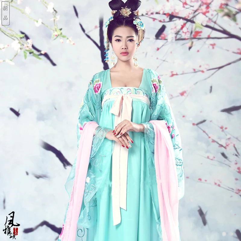 5 Deigns Female Costume Delicate Embroidery Tang Suit High Waist Hanfu for TV Play Empress of Great Tang Dynasty Wu MeiNiang