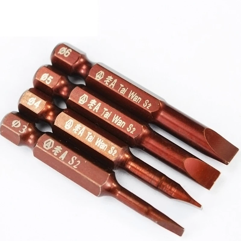 LAOA 4pcs 1/4 S2 Torx Screwdriver bits Slotted Screwdriver bit T15 T20 T25 T30 total 50mm