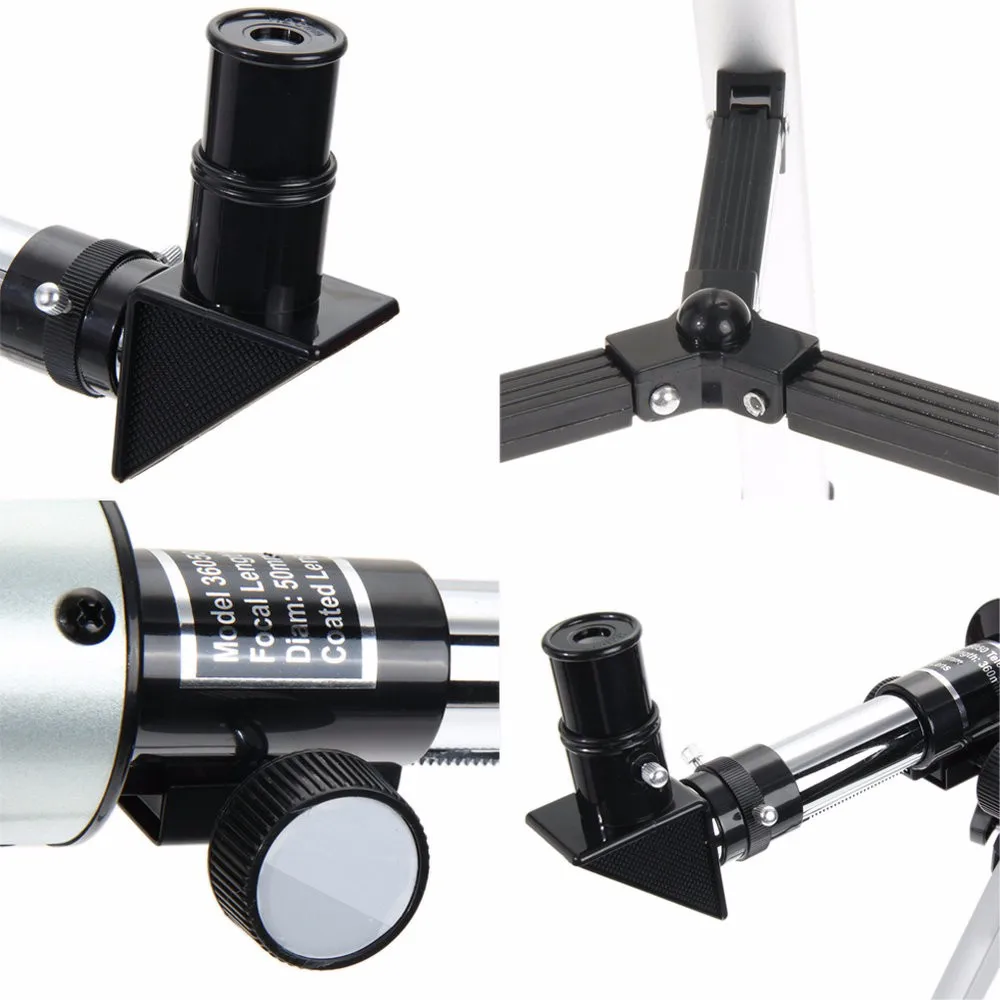 F36050M 360/50mm Refractive Astronomical Telescope with Portable Tripod Spotting Scope Outdoor Monocular Astronomical Telescopes