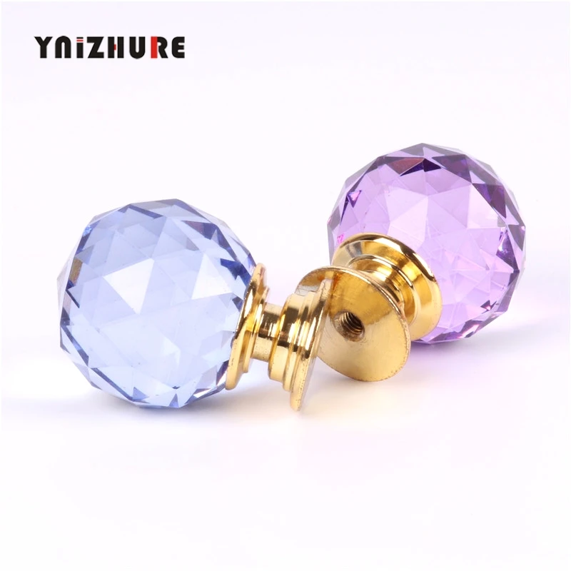 

YNIZHURE Colors Gold Crystal Glass Gold Knobs Closet Dresser Drawer Kitchen Cabinet Pull Wardrobe Cupboard Handle 1PC