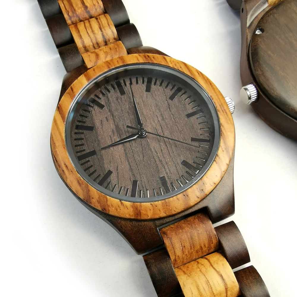 Y1500 Relógio De Madeira De Luxo Elegante De Madeira Relógios de Quartzo Personalidade Design Criativo MENSAGEM Gravada Presentes do Aniversário do aniversário