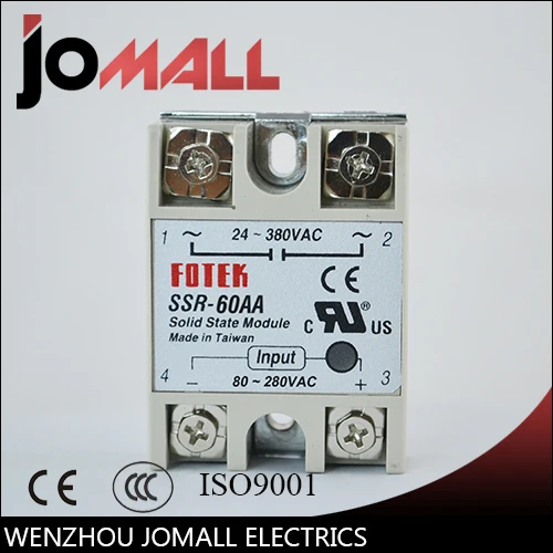 SSR -60AA/80AA/100AA AC Control AC SSR White Shell Single Phase Solid State Relay