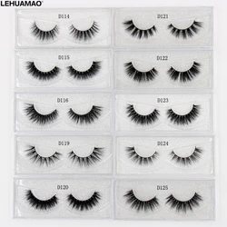 LEHUAMAO 3D Milk Lashes Mink Eyelashes Cross thick full strip False Eyelashes Cruelty Free make up eye lashes Upper Lashes 1Pair