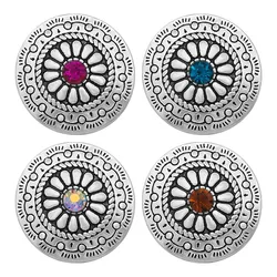 New Beauty Round Flowers pattern 20MM Metal snap buttons for DIY 18mm snap jewelry wholesale KZ3357