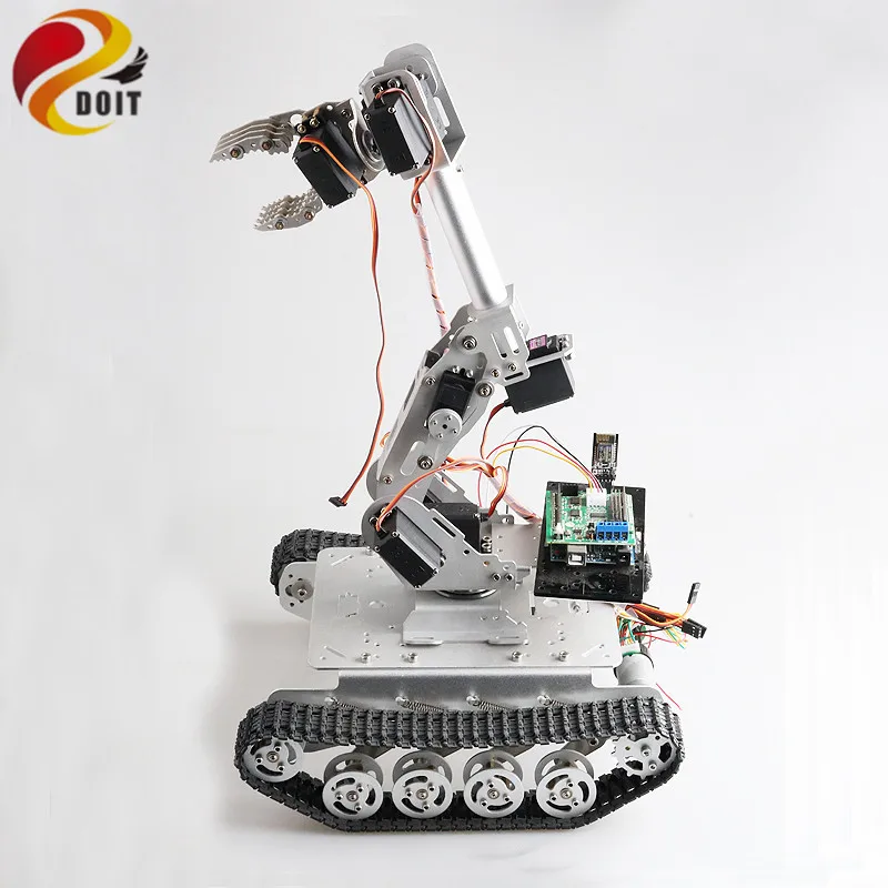 Mobile Robot TS100  Shock Absorber Tank Chassis+8 DOF Mechanical Arm for Grabbing Transport DIY Educational Project