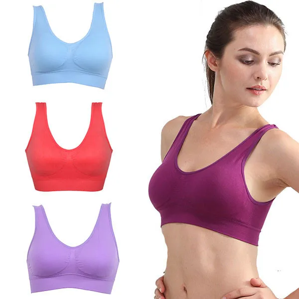 Women Girls Padded Wireless Seamless Bra Vest Tops Rimless Bras Plus Size