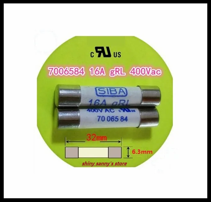 5-15pcs/Lot 6.3 x 32mm 16A gRL AC400V  70 065 84 SIBA Ceramics Fuse DMI-Fuse Brand New