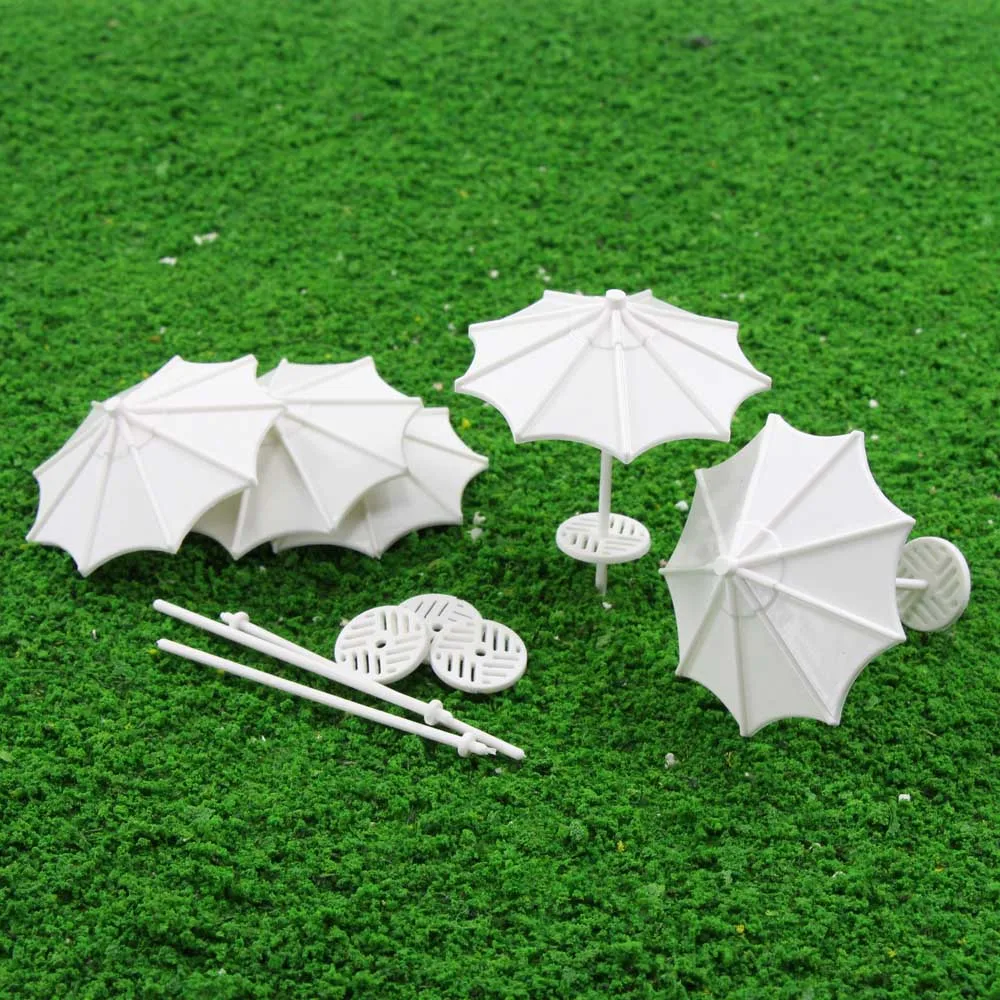 10pcs 1:200-1:75 Miniaure Paraol Model ABS Plastic Beach Umbrella Diy Model Making Architecture Building Layout for Diorama