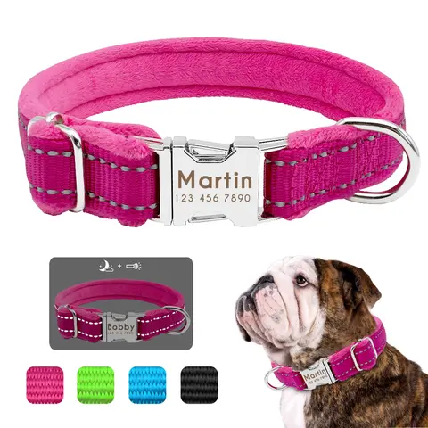 Personalzied 개 태그 칼라 Perro 패딩 나일론 애완 동물 강아지 핏불 칼라 맞춤형 소형 중형 대형 개 Bulldog Pug Best5 Personalzied 개 태그 칼라 Perro 패딩 나일론 애완 동물 강아지 핏불 칼라 맞춤형 소형 중형 대형 개 Bulldog Pug Best5