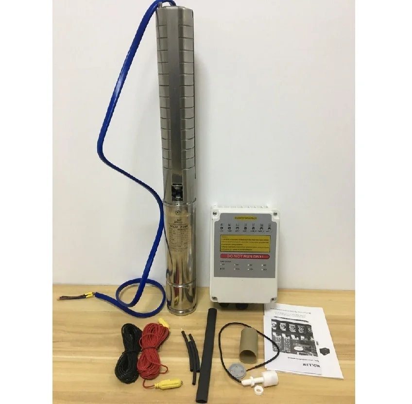 

New Series 3 Inch DC72V 1000W Free Shipping High Performance Solar Submersible Water Pump Max.head 80m 3SPSC6.5/80-D72/1000