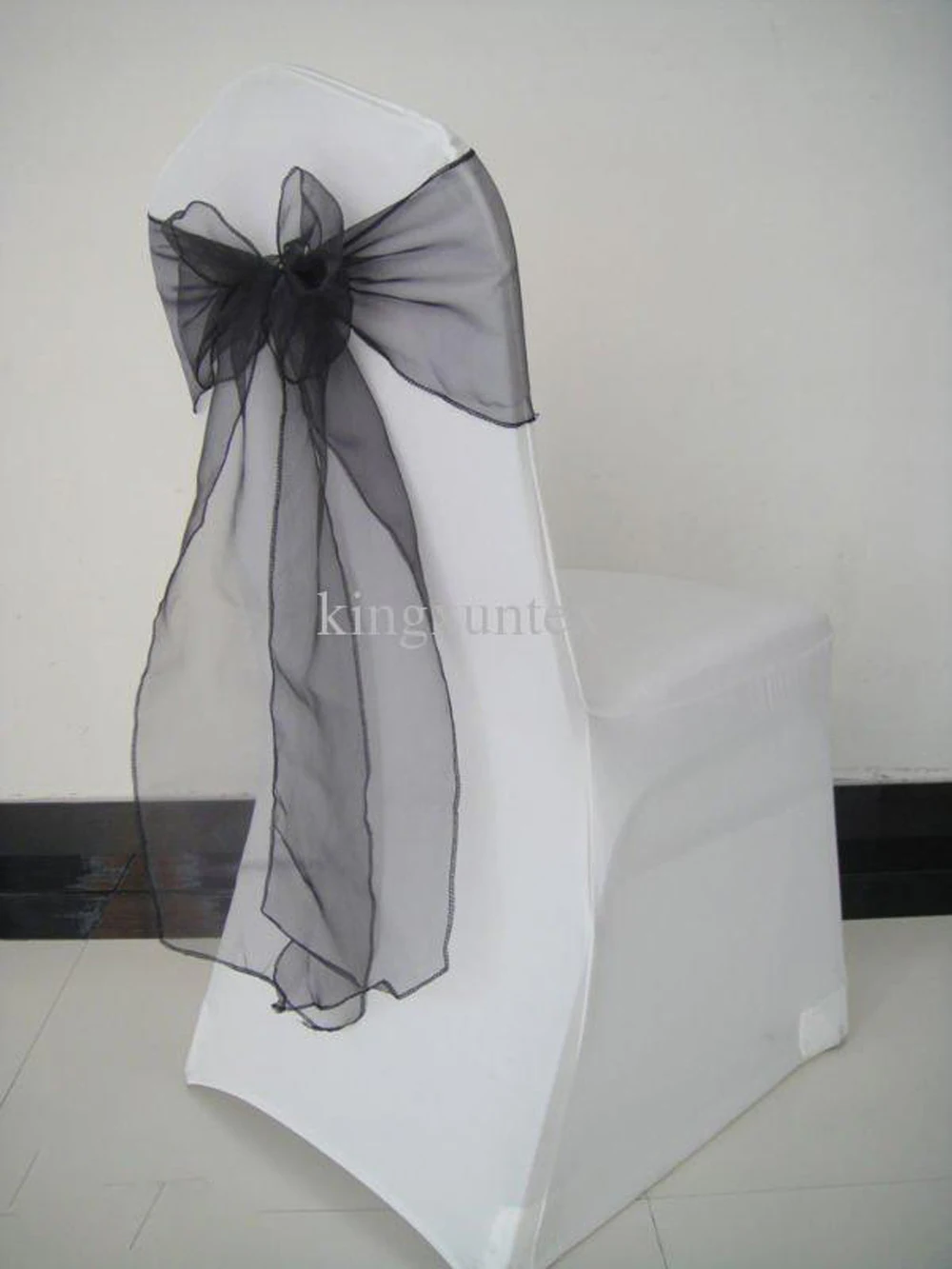 NEW CHAIR BOWS 50pcs/LOT Black Organza chair sashes for wedding and events supplies party decoration with free shipping