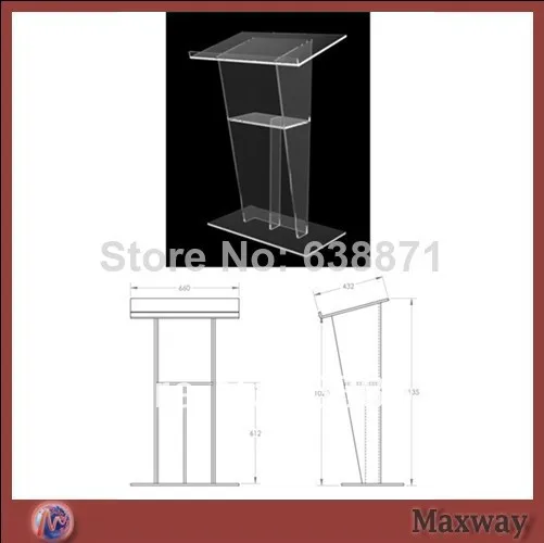 Free Shiping Factory Sale Acrylic Church Podium;Glass Podium Design;Modern Acrylic Lectern