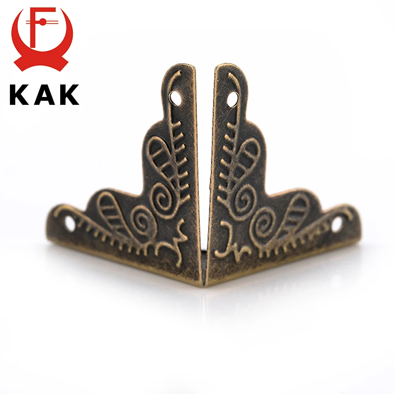 30PCS 3.6x2.4cm Luggage Case Box Corners Brackets Decorative Corner For Furniture Decorative Triangle Rattan Carved Hardware