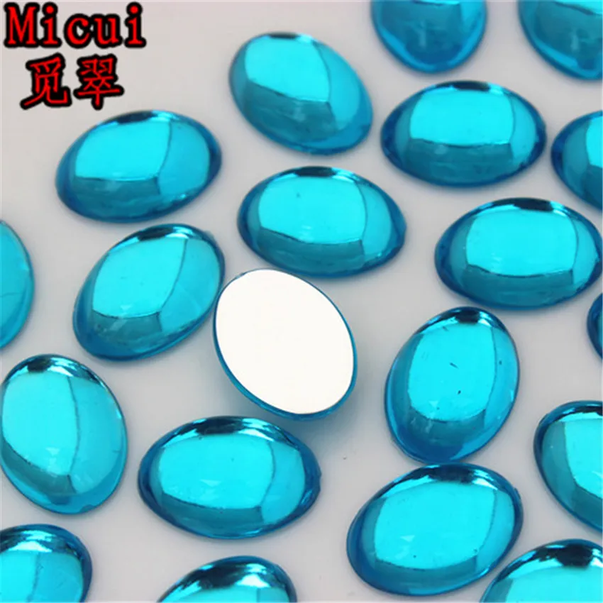 Micui 50 pz 13*18mm Colore Della Miscela Ovale Acrilico Strass Flatback Pietre di Cristallo Per Gioielli Artigianato Abbigliamento Decorazioni MC725