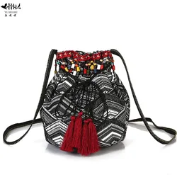 Fashion Vintage Gypsy Boho Bohemian Hippie Hobo Bags Tassel Fringe Beads Bag Women Shoulder Crossbody Bag Bucket Bags free Gift