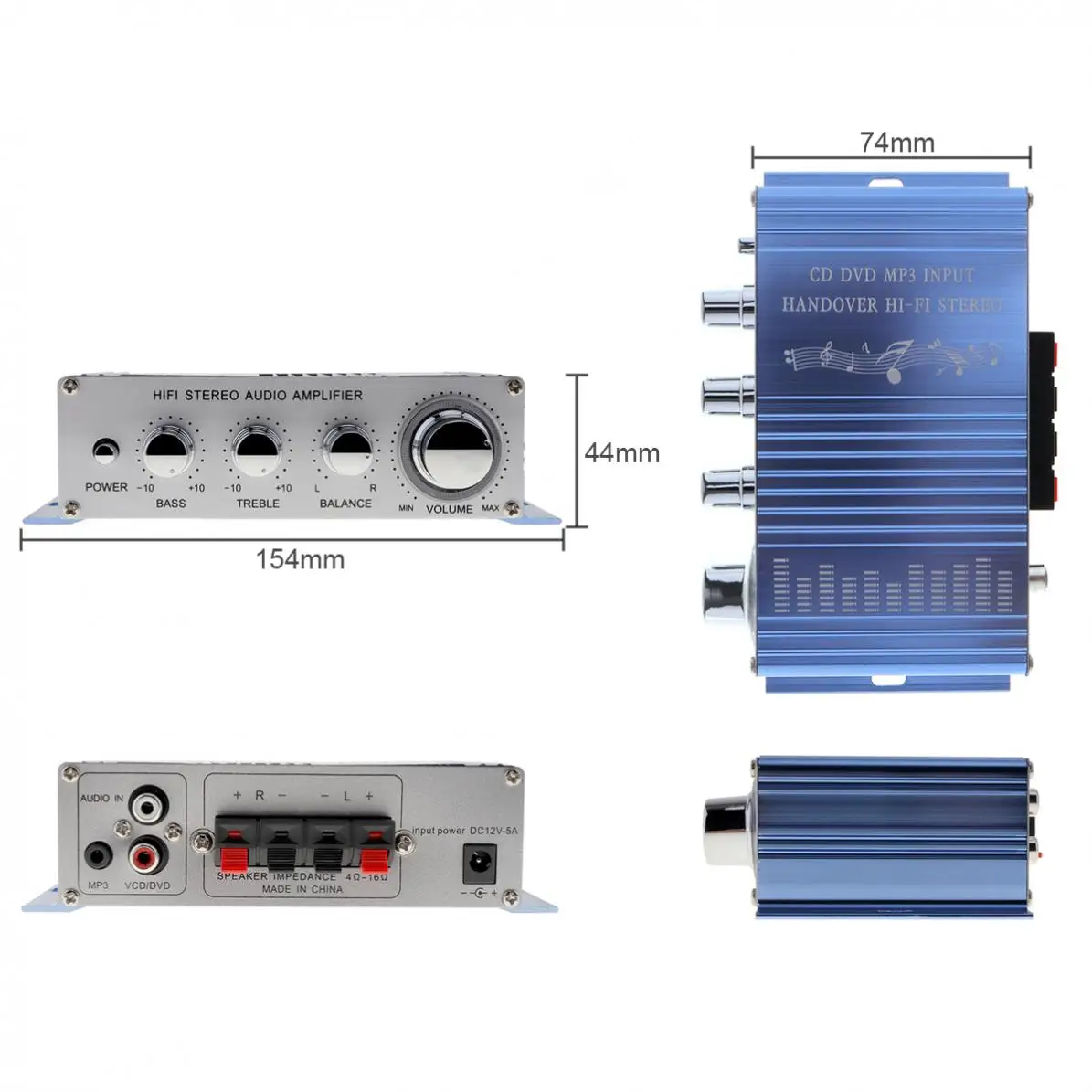 Sale CD / DVD / MP3 Input Hi-Fi Car Stereo Audio Amplifier RMS 20W + 10W