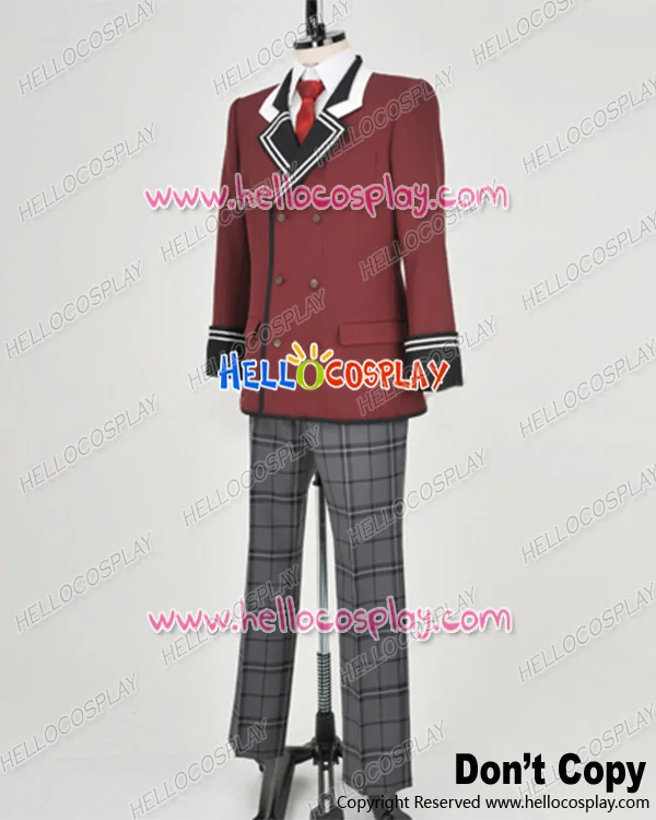 Smiley 2G Cosplay Dark Red Coat School Boy Uniform Costume H008