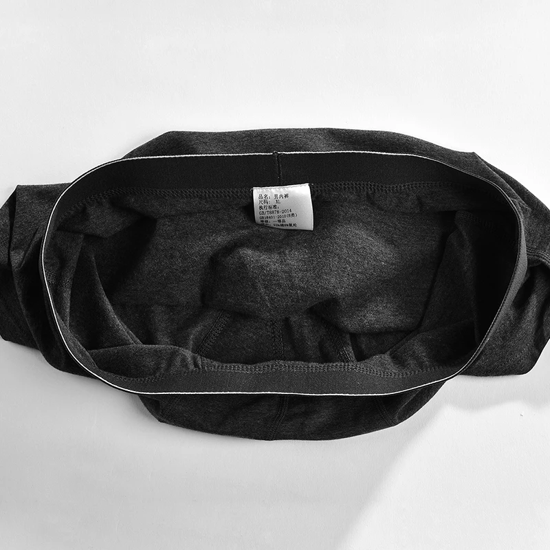 Boxer pour homme, sous-vêtement en coton, couleur unie