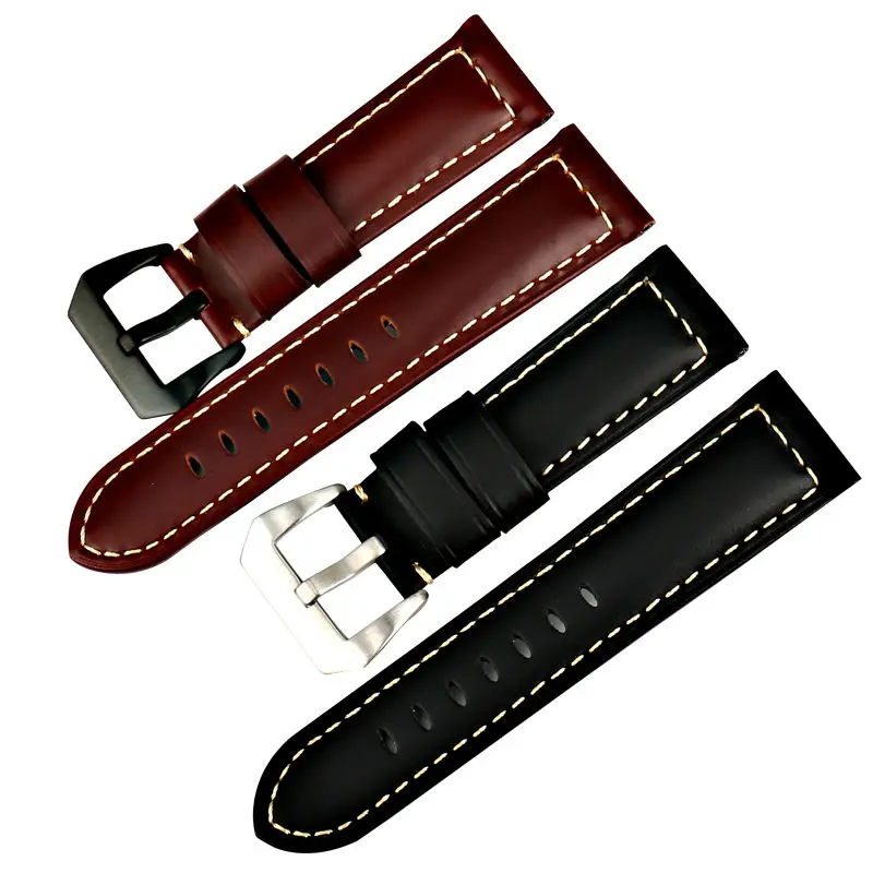 MAIKES New design vintage watch band for Fossil Genuine leather watch strap brown watch accessories for Panerai watchband