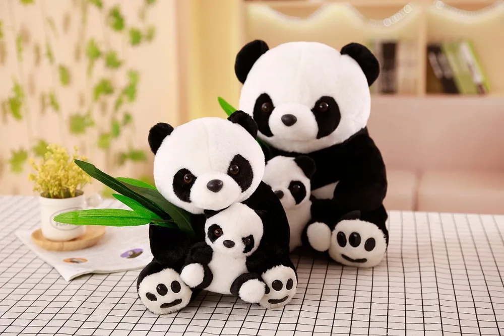Neue Plüsch-Panda-Spielzeuge, niedliche Stofftierpuppe, Mutter und Sohn, Spielzeug, Geschenk für Kinder, Freunde, Mädchen, Heimdekoration, Weihnachtsgeschenk – Detail 6