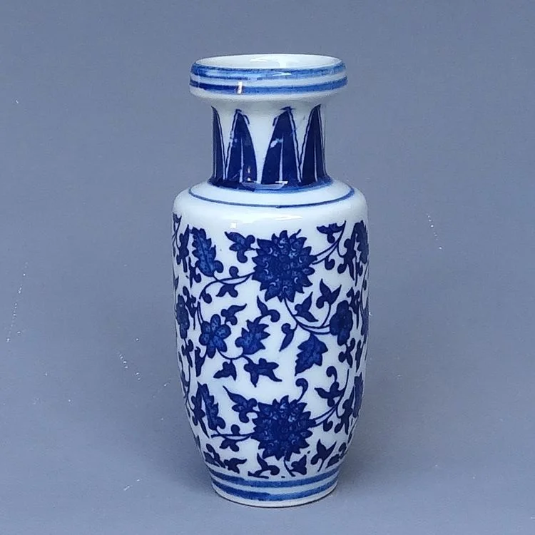 guci YEFINE Vintage Home Decor Ceramic Flower Vases For Homes Antique Traditional Chinese Blue And White Porcelain Vase For Flow