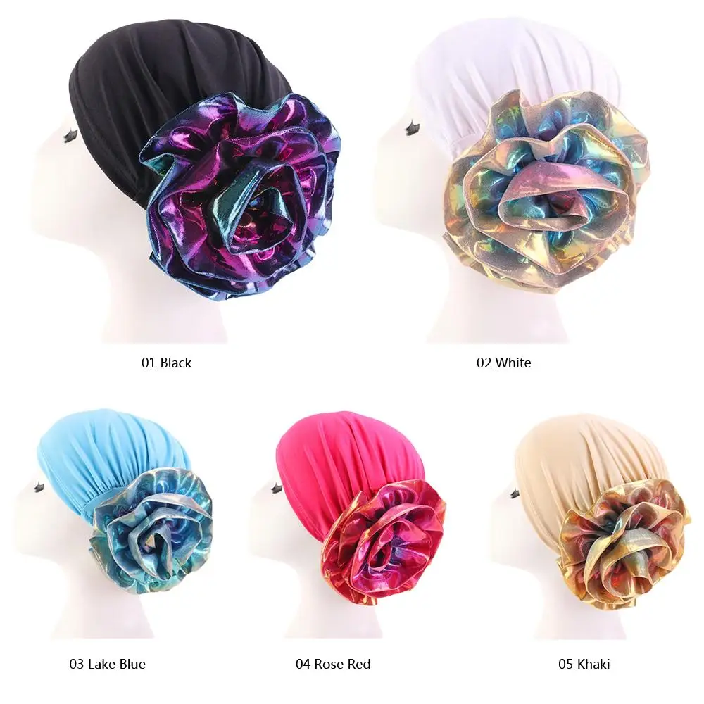 Women Muslim Flower Cancer Chemo Hat Hair Loss Hat Head Wrap Turban Cap Cover Bonnet Arab Headscarf Islamic Beanies Skullies Cap