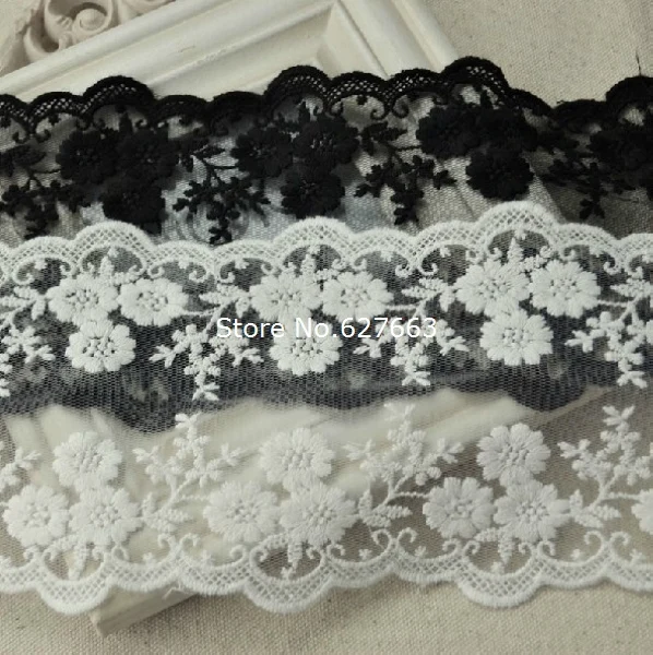 Cotton Lace Trim Ecru Embroidered Lace Venice Floral Wide Scallop Bridal Lace Wedding Decor Accessories Grace Style