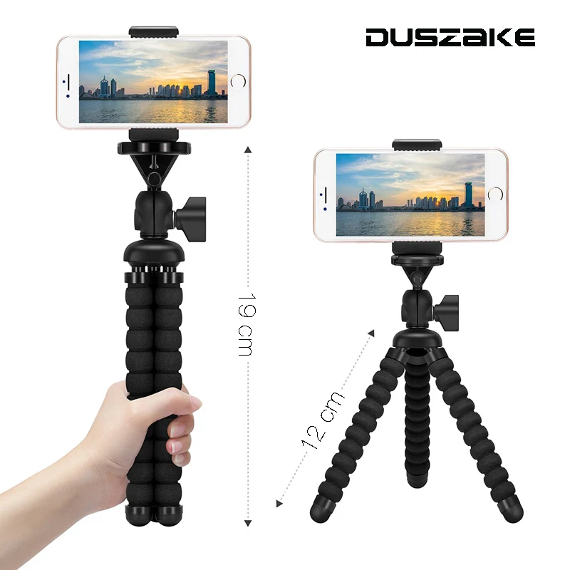 DUSZAKE-DB1 Camera Mini Tripé para Telefone, Phone Stand, Gorillapod para iPhone, Mobile