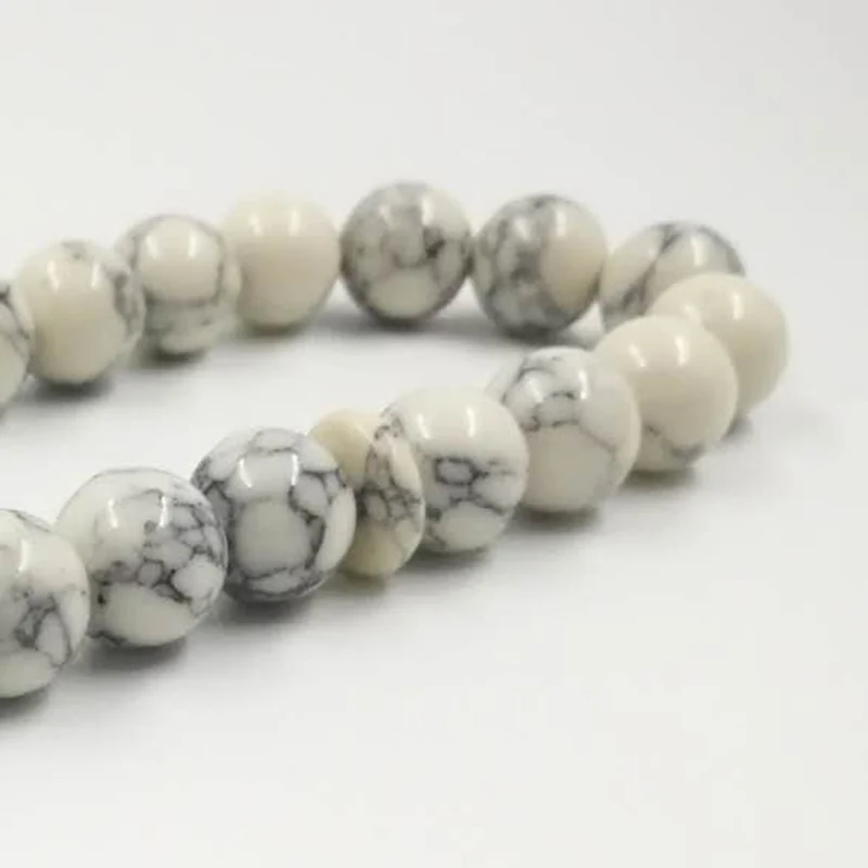 Natural stone Rosary Muslim Tasbih White Turquois 33 prayer beads islamic gift