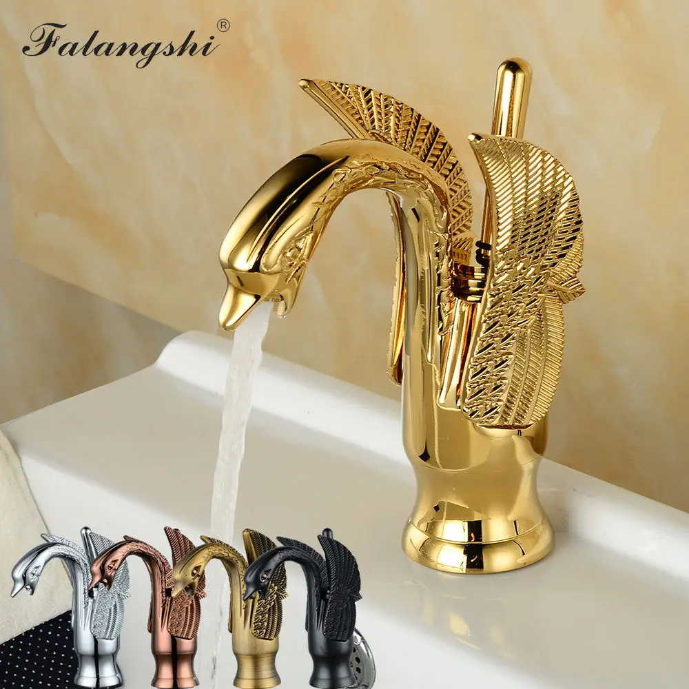 

Bathroom Faucets Sink Mixer Cold And Hot Water Swan Style Single Handle Vanity Sink Mixer Crane Wash Basin Taps WB1025