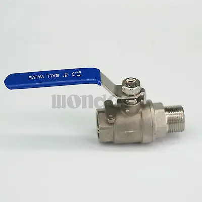 

3/4" BSPT Female to Male 304 Stainless Steel 2-Piece Type Ball Valve Full Port water steam 358 PSI