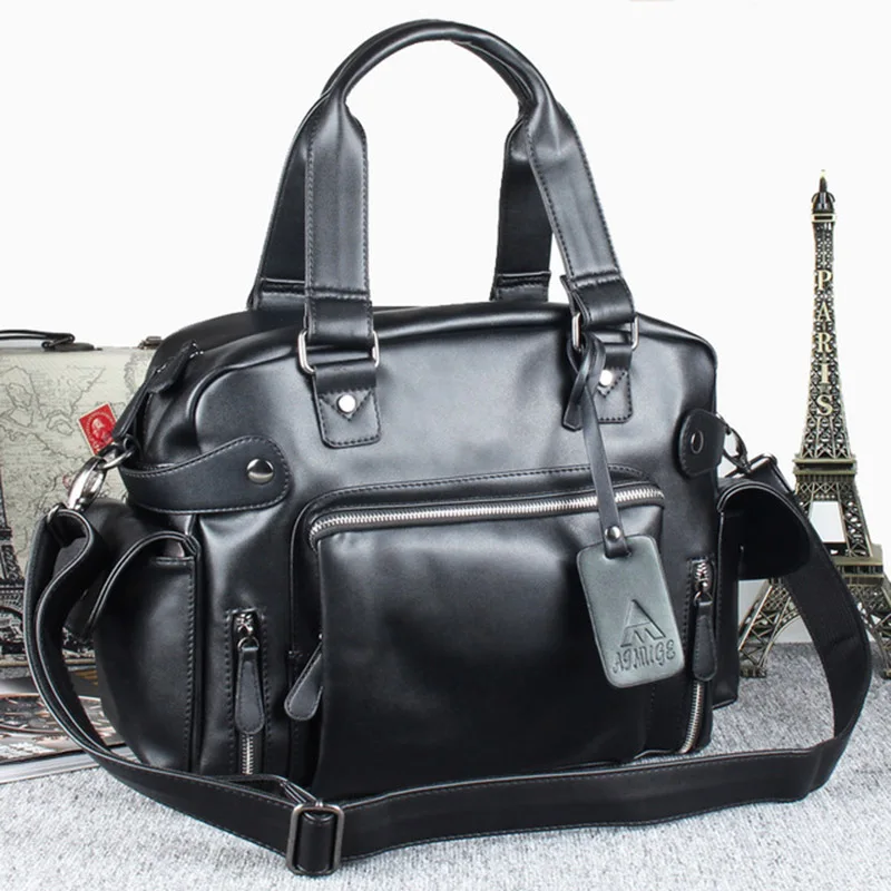 

Hot Conventional Large Capacity PU High Quality Retro Style Horizontal Square Men's Business Travel Professional Handbag Handbag