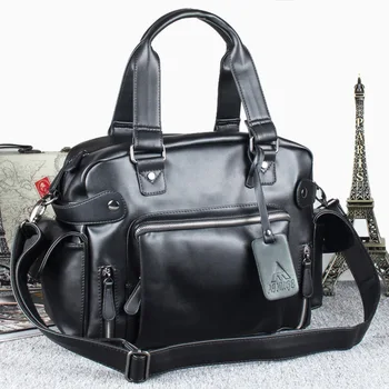 Sac à main professionnel pour hommes, grande capacité, PU, haute qualité, Style rétro, carré horizontal, voyage d'affaires, tendance