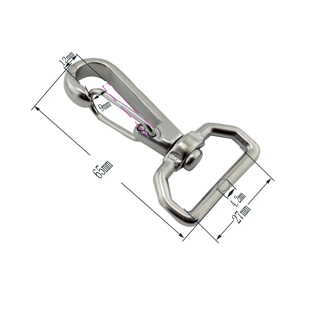 

Stainless Steel Swivel-Eye Bolt Spring Snap Hook Square Ring Swivel Quick Hook Hiking Camping Carabiner Pet Chains 10pcs