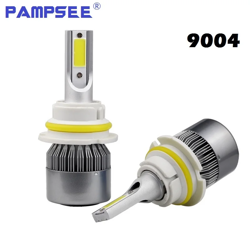 

C6 Car LED Headlight Bulbs 72W 7600LM COB Chips LED H4 9004/HB1 Hi Lo Beam Automobile Headlamp 6000K 12V for Toyota Corolla Kia