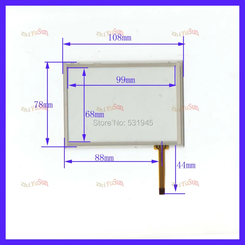 

New 4.8 inch TOUCH Screen panels 108mm*78mm for GPS 108*78 Freeshipping on MCT-G320240DFSW-33W and HSD040I3N1-B00 display