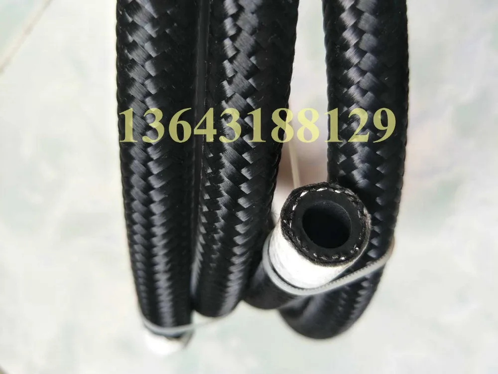 12AN Flexible Hose for Universal Car  Black Nylon Woven Cover S.S Braided Hydraulic Oil Cooler Rubber Hose AN12  1M