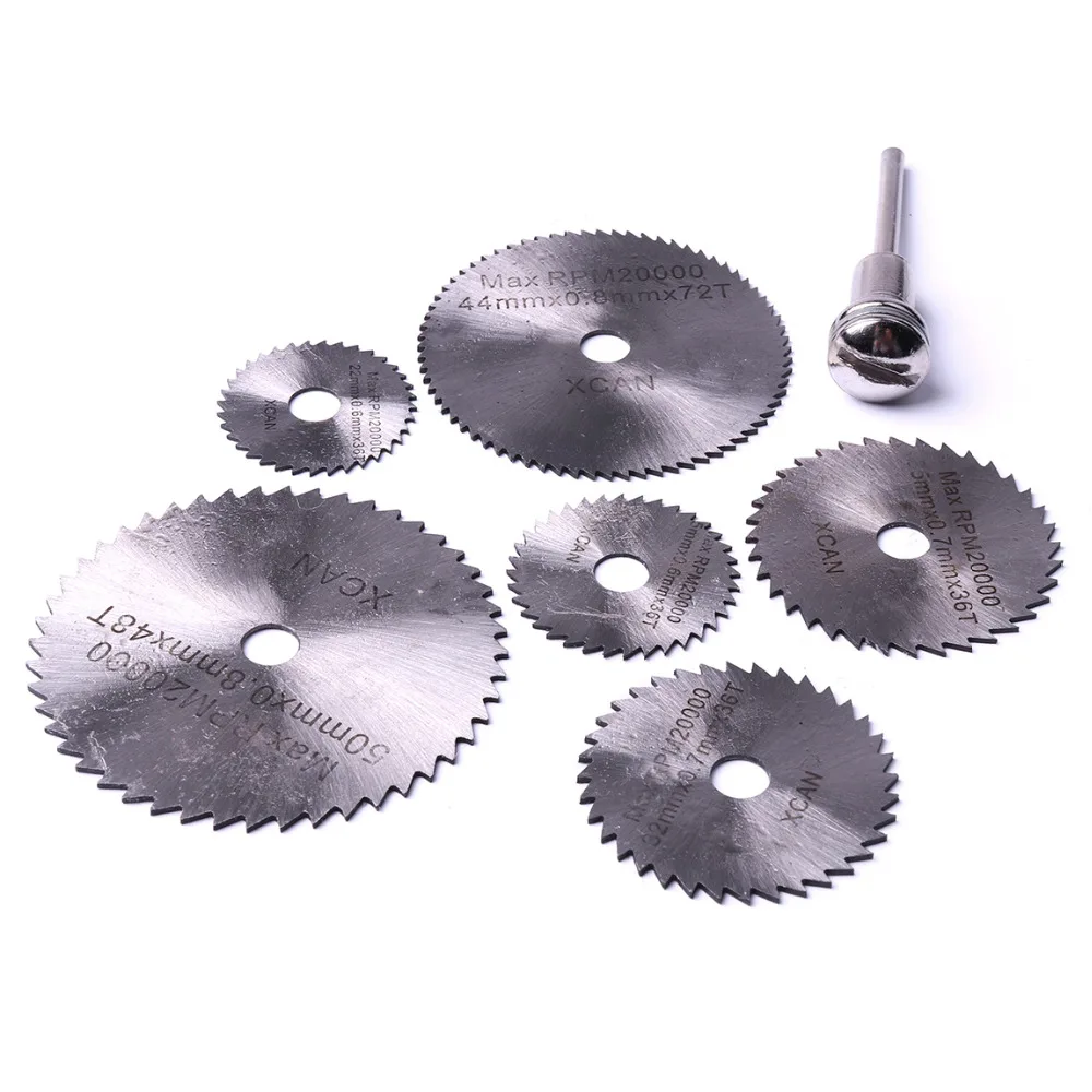 6個hssミニ円形ブレードdremel回転工具金属カッター工具セット木材切断ディスクドリルマンドレルカットオフツール
