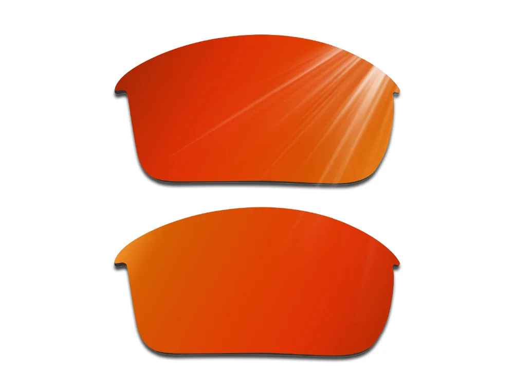 Glintbay 2 Pairs Polarized Sunglasses Replacement Lenses for Oakley Bottle Rocket Fire Red and Ice Blue