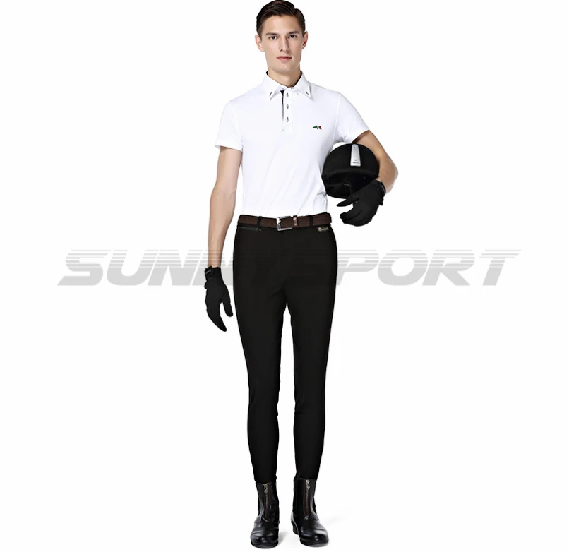 Riding breeches knitted nylon cotton high elastic male Knight pants