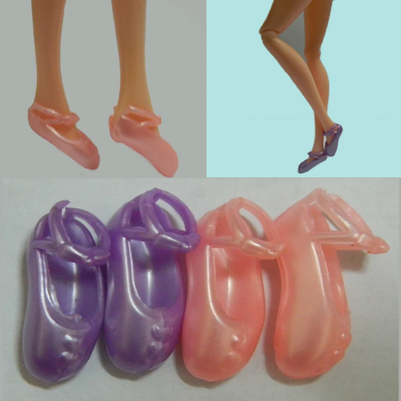 5pairs/lot Pink Purple Color Dolls Ballet Shoes Toe Shoes For Barbie Doll Accessorises Gifts