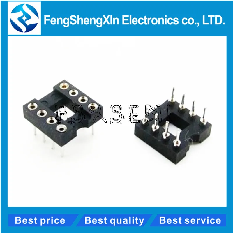 20pcs DIP-8 Round Hole Square hole 8 Pins 2.54MM DIP DIP8 IC Sockets Adaptor Solder Type IC Connector