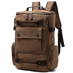 Canvas Backpack Men Solid Travel Bags Mochila Masculina Bolsa School Bag Material Escolar Laptop Notebook Backpacks Rucksack