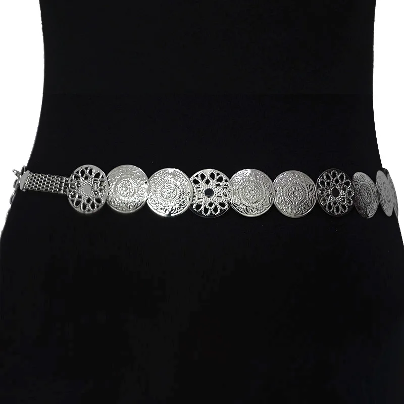 

Girls Belly Dancing Waistchain Lady Silver Plate Waistband Charm Belt Female Metal Belly Dance Belt Decoration Accessories D0238