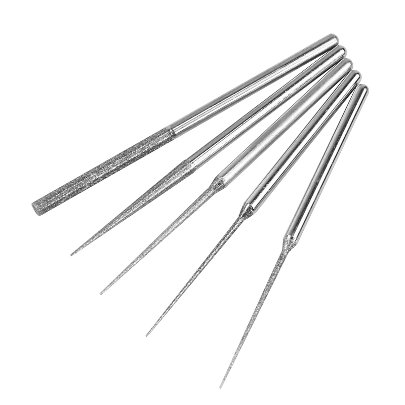 Mini Drill Diamond Grinding Head 3mm Shank Bur Bit Set Grinding Tool For Glass Ceramics Tile Metals Grind 5pcs