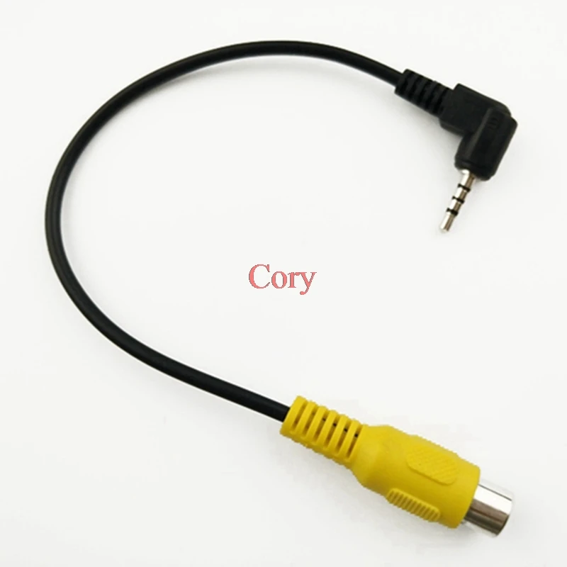 1Pc RCA lotus head (female) to GPS navigation 2.5mm interface av-in (male) for reversing camera