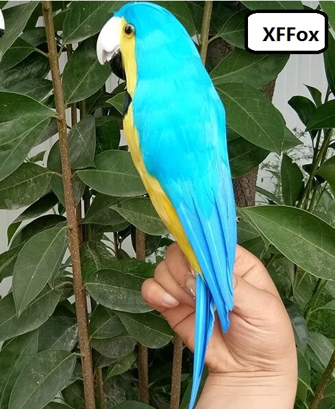 cute simulation blue&yellow parrot model foam&furs real life parrot bird gift about 30cm xf1097